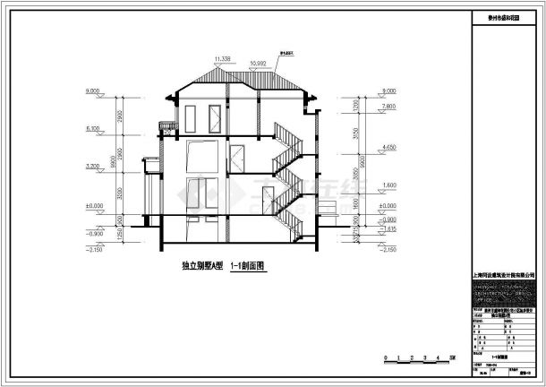 多层欧式风格别墅建筑施工图纸，共二十张图纸-图二