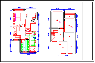 小二层别墅室内装修cad施工设计图-图一