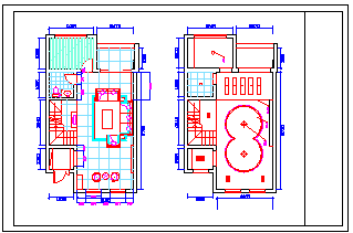 小二层别墅室内装修cad施工设计图-图二