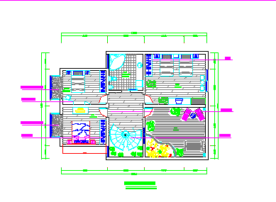 小二层别墅室内装修详细cad方案设计图-图二