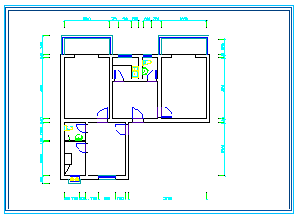 小两居室内精装修cad设计图纸_图1