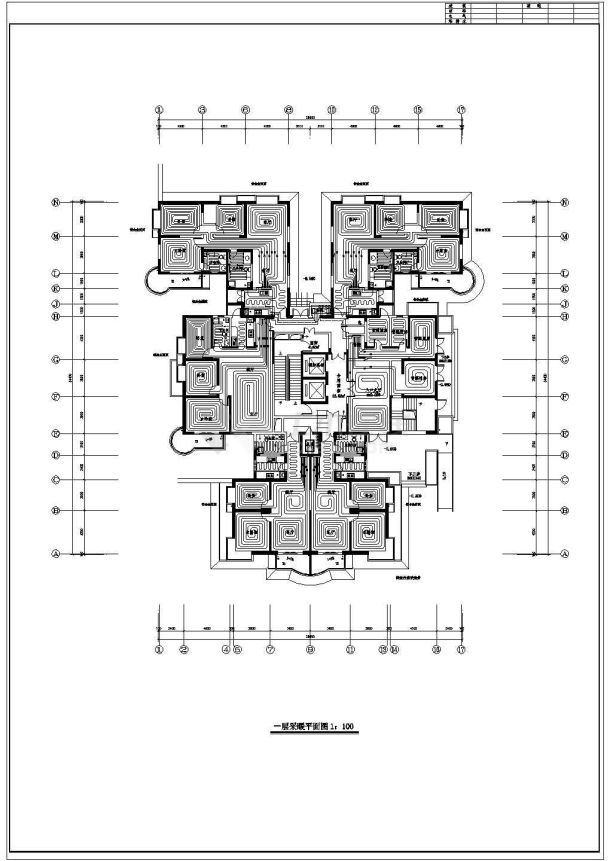 高层住宅楼采暖、防排烟施工设计CAD图纸（含设计施工说明，目录）-图一