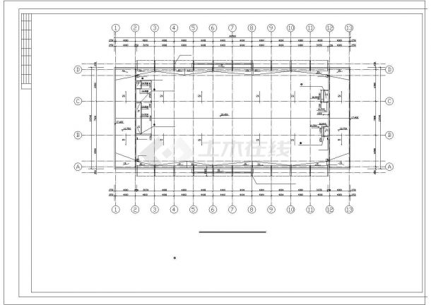 多层工业厂房建筑设计CAD图纸-图二