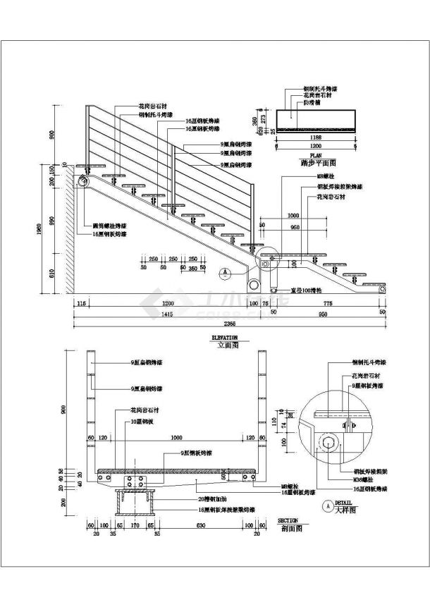 经典热门的欧式风格的楼梯与栏杆详细设计CAD图纸（共15张）-图一