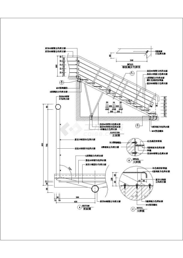 经典热门的欧式风格的楼梯与栏杆详细设计CAD图纸（共15张）-图二