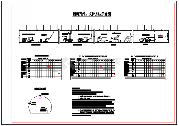 一整套电站施工道路隧洞开挖及支护cad设计图-图一