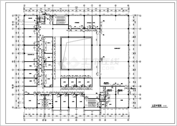 某多层框架结构医院设计cad平面施工图（含设计说明）-图一