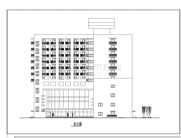 某市区高层综合楼建筑工程布置CAD施工图-图一