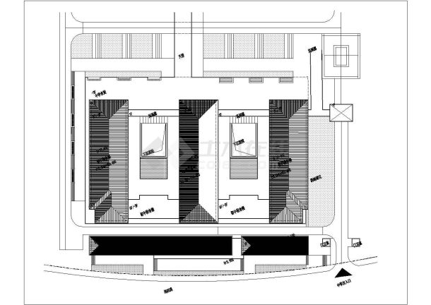 杭州市某大学7层框混结构连体式宿舍食堂一体楼建筑设计CAD图纸-图一