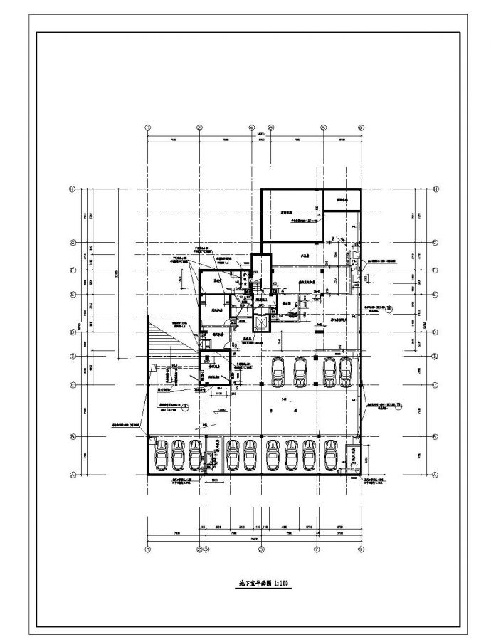 某城市高层住宅楼布置施工平面图CAD详图_图1