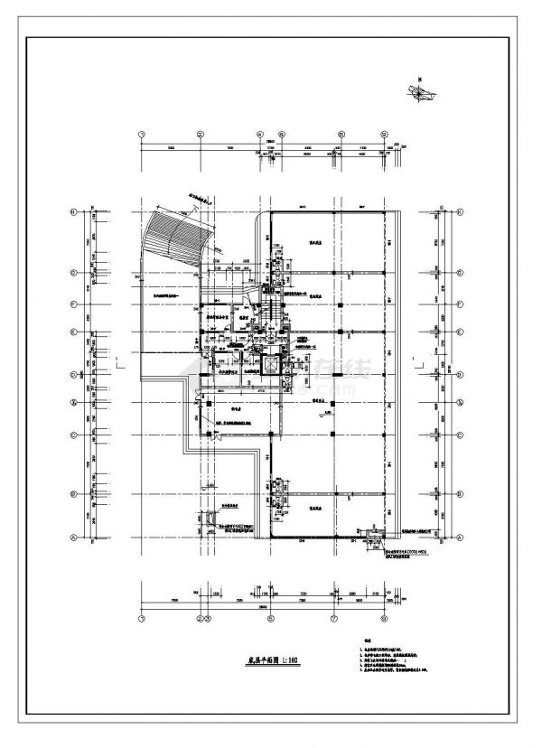 某城市高层住宅楼布置施工平面图CAD详图-图二