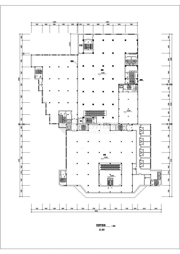 某高层综合商业建筑平面设计cad施工图-图二