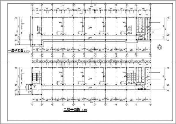 广州市第七中学4层框架结构教学楼全套建筑设计CAD图纸-图二