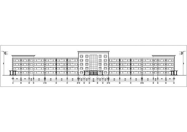 银川市某大学附属小学5层框架结构教学楼建筑设计CAD图纸-图二