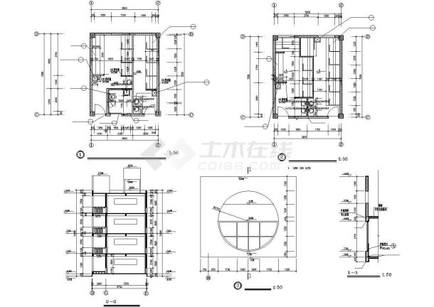 徐州市第三中学4层混合结构教学综合楼全套建筑设计CAD图纸-图二