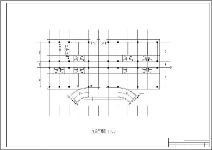 北京市丰台区某重点大学4400平米六层学生宿舍楼建筑结构设计CAD图纸_图1