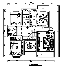 别墅设计_某二层欧式风格别墅室内设计cad图纸-图一