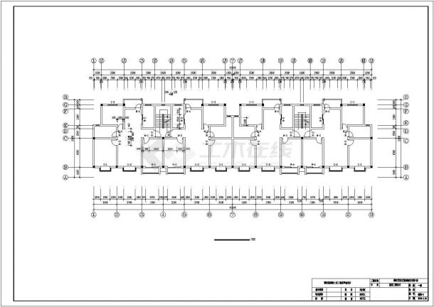 芜湖市旭枫花园小区5200平米5层砖混结构住宅楼建筑结构设计CAD图纸-图一