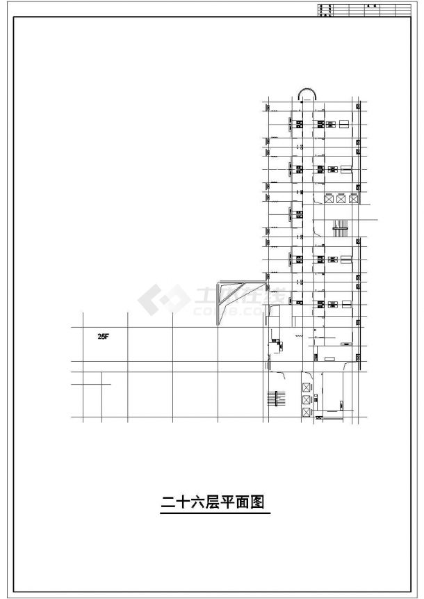 南通某地高层综合商业住宅楼全套建筑施工设计cad图纸-图二