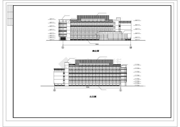 合肥某学校体育馆活动中心建筑设计cad图纸，共11张-图二