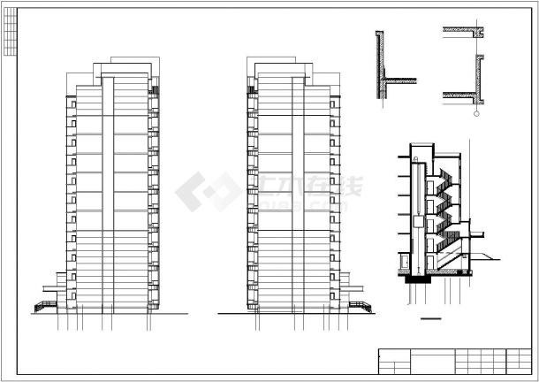 某生活区11层框剪住宅楼建筑项目设计施工CAD图纸-图二