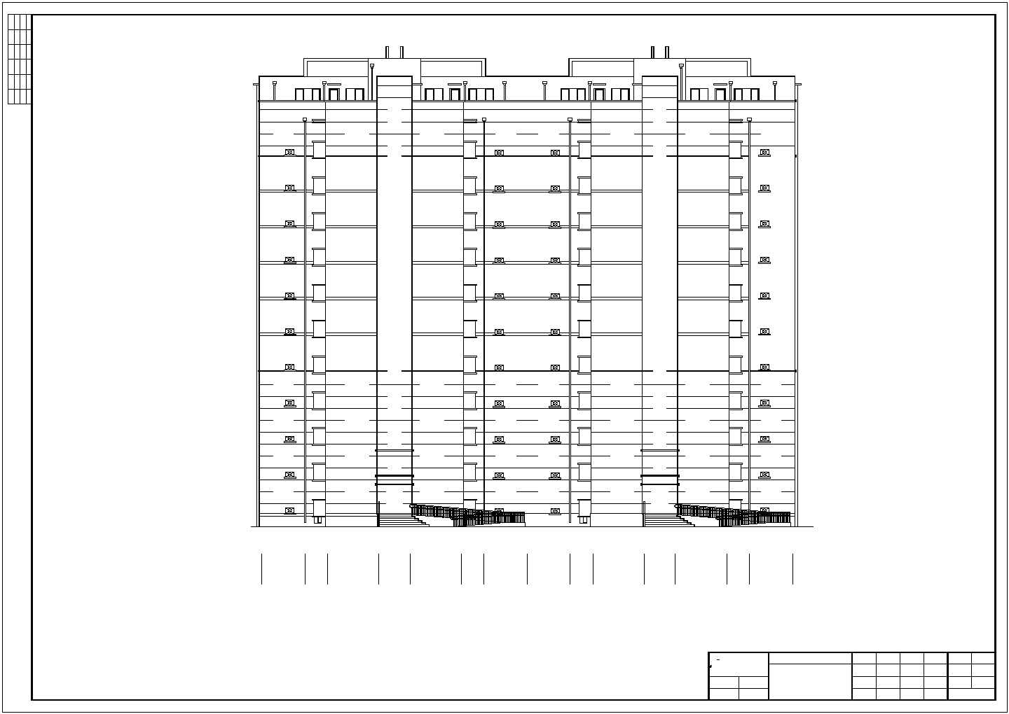 某生活区11层框剪住宅楼建筑项目设计施工CAD图纸