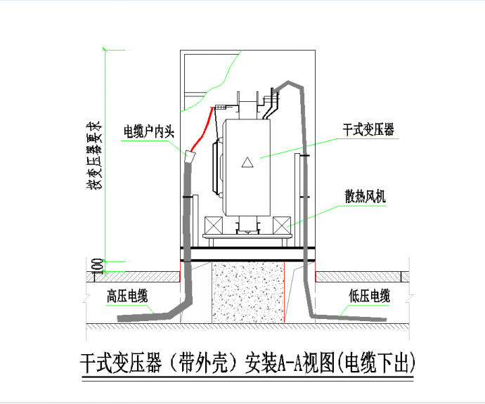 某地带外壳干式变压器电气CAD原理图纸_图1