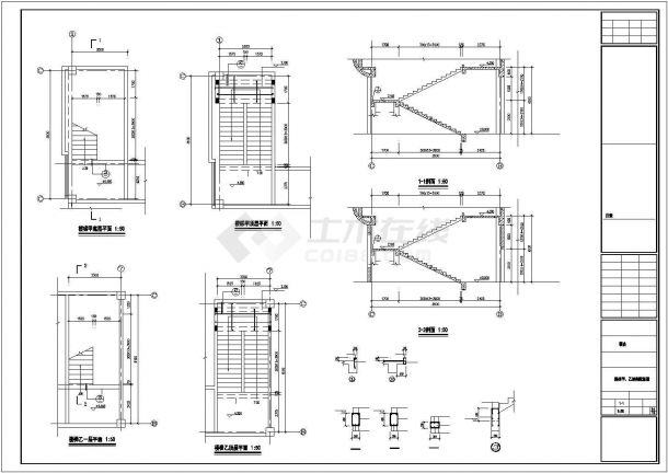某框架结构体育看台建筑设计施工CAD图纸-图二
