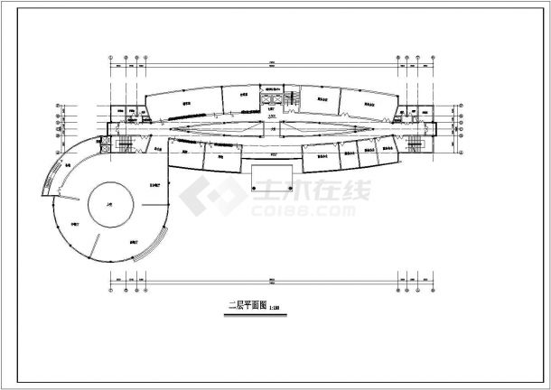 特色商务酒店建筑设计施工CAD图-图二