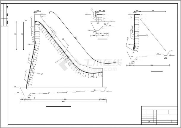 某城市浆砌块石拱水坝设计施工CAD图纸-图一