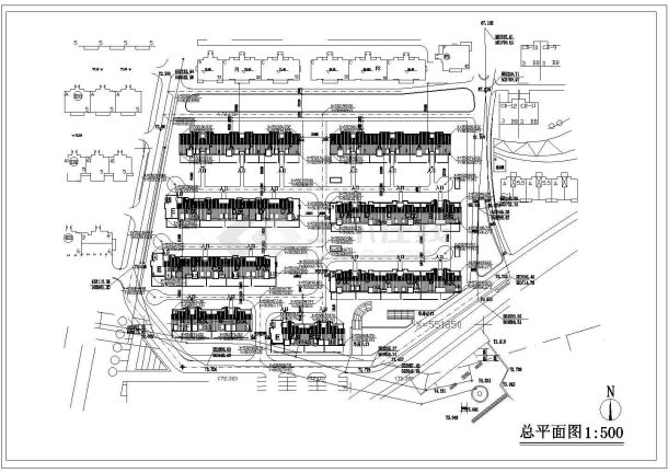 某多层砖混结构住宅楼小区规划设计cad总平面方案图-图一