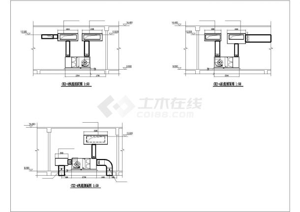 [江苏]多层疗养医院空调通风及防排烟系统设计施工图（机房设计）-图一