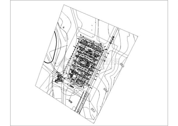 某多层商住楼小区详细规划设计cad总平面施工图（含经济技术指标）-图一