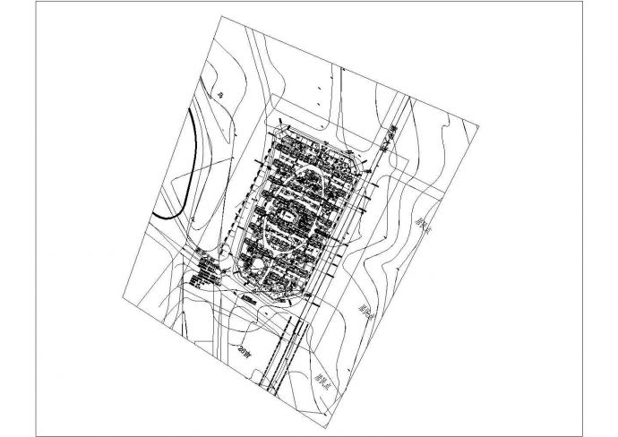 某多层商住楼小区详细规划设计cad总平面施工图（含经济技术指标）_图1