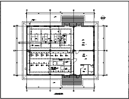热能中心暖通设计_某市单层机场热能中心暖通工艺系统设计cad图纸-图二
