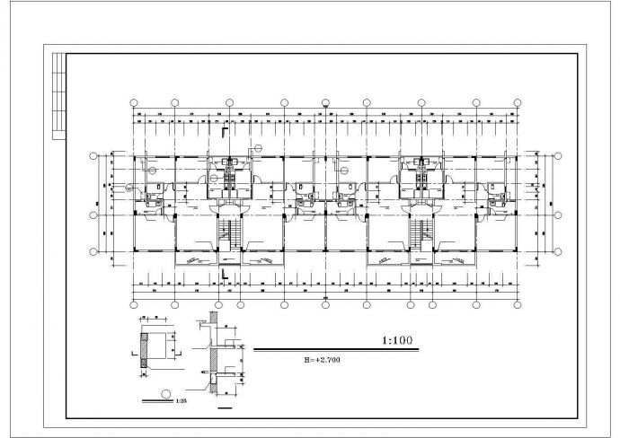 某多层框架结构大学生宿舍公寓楼设计cad全套建筑施工图（含设计说明，16张图）_图1