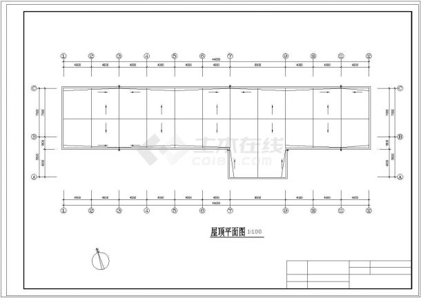 南京某重点实验中学2200平米5层框架结构教学楼建筑结构设计CAD图纸-图一