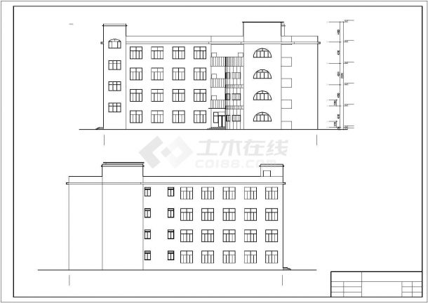 长沙市青少年活动中心3450平4层框架结构科技楼建筑结构设计CAD图纸-图二