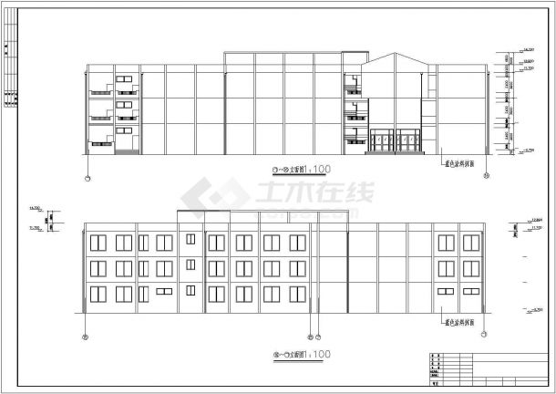 汾阳市某实验中学4180平米3层框架结构教学楼建筑结构设计CAD图纸-图一