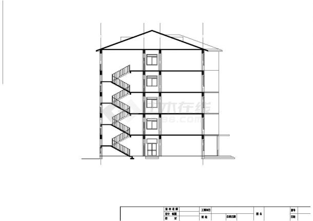 沈阳市第七中学5520平米5层钢混框架结构教学楼建筑结构设计CAD图纸-图二