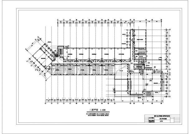 青岛市某技工学院7140平米5层框架结构实验楼建筑结构设计CAD图纸-图二
