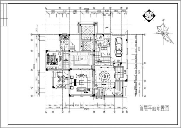 某二层欧式别墅室内精装修设计cad全套施工图（含设计说明）-图二