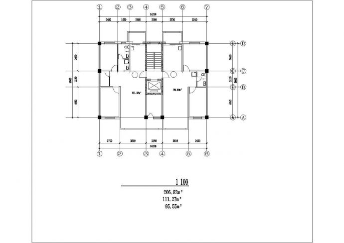 9种多层住宅户型设计方案图_图1