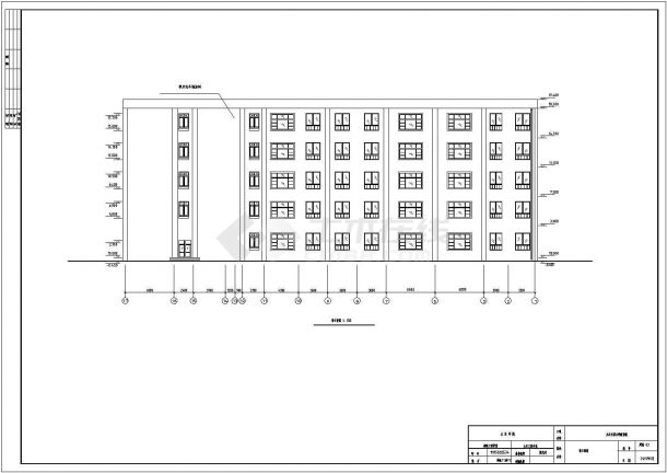 九江市第七中学5000平米5层框架结构教学楼建筑结构设计CAD图纸-图一