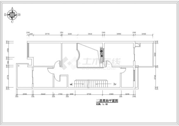 某三层框架结构私家别墅室内装修设计cad全套施工图-图一