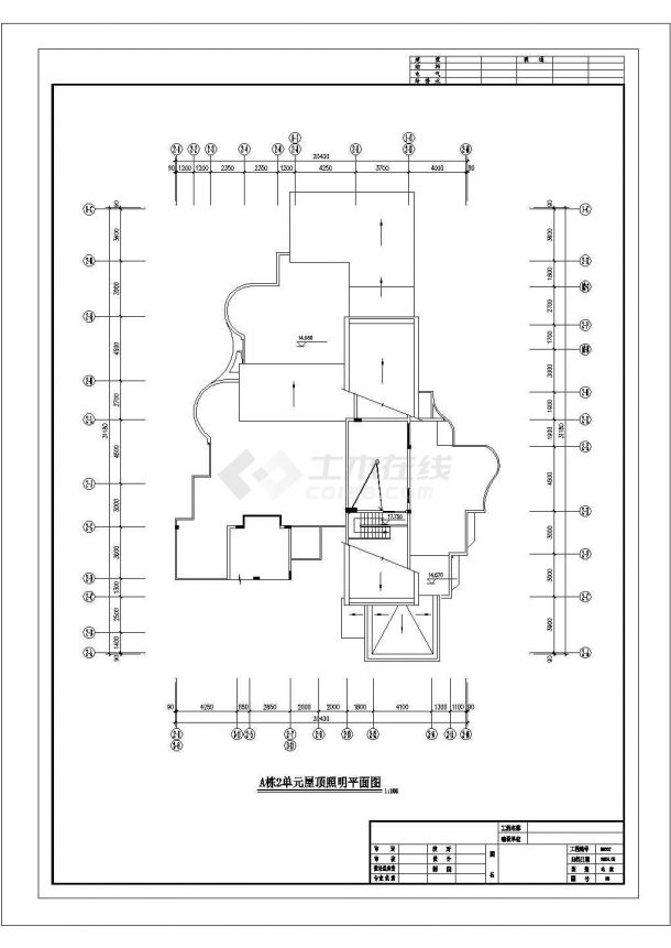 某单元多层住宅楼电气设计图（二类住宅，三级负荷）-图一