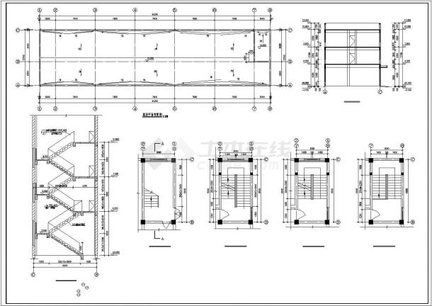 某1446平方米多层框架结构车间厂房设计cad建筑施工图（含设计说明）-图一