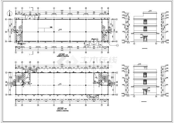 某1446平方米多层框架结构车间厂房设计cad建筑施工图（含设计说明）-图二
