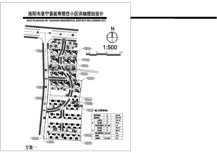 洛阳市洛宁县延寿居住小区详细规划设计CAD图纸_图1