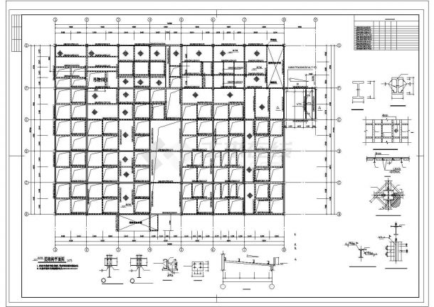 经典多层钢结构厂房结构施工CAD布置图-图二